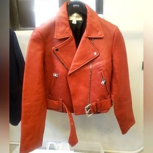 DIANE VON FURSTENBERG 100% LEATHER MOTO JACKET